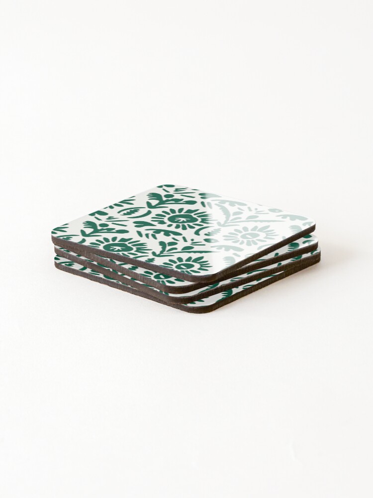 Thumbnail 4 of 5, Coasters (Set of 4), Block Print Pattern designed and sold by SideSignal.