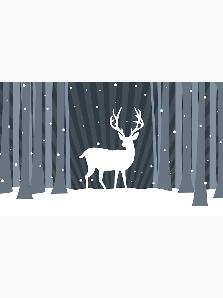 Thumbnail 6 of 6, Coffee Mug, Snow Deer In the Woods designed and sold by hidden-design.