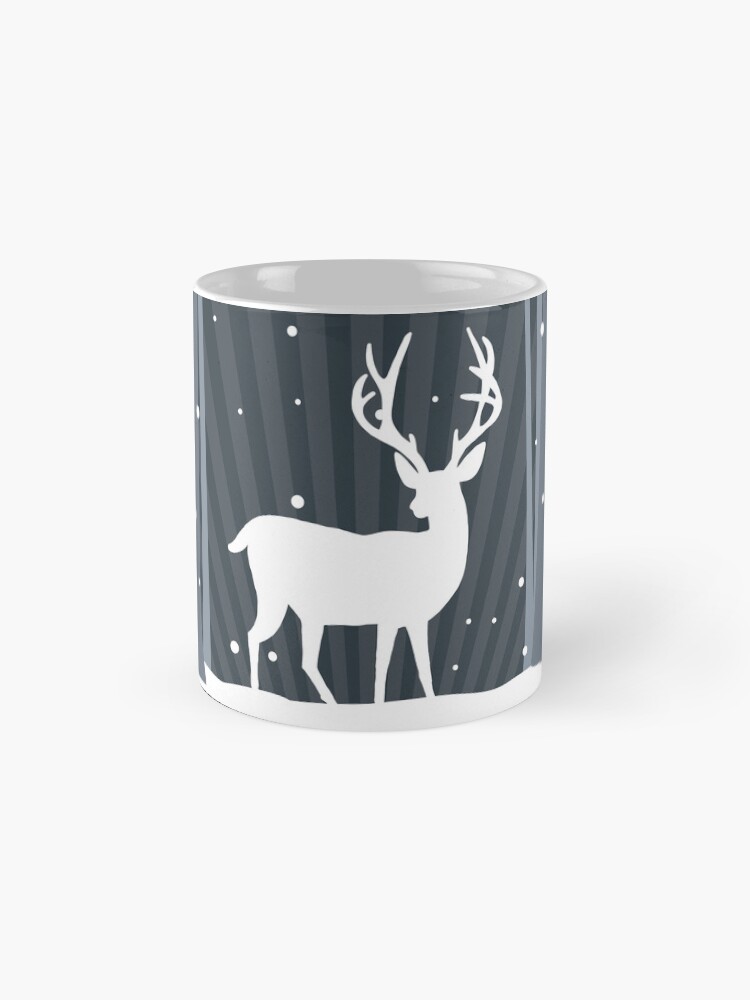 Thumbnail 4 of 6, Coffee Mug, Snow Deer In the Woods designed and sold by hidden-design.