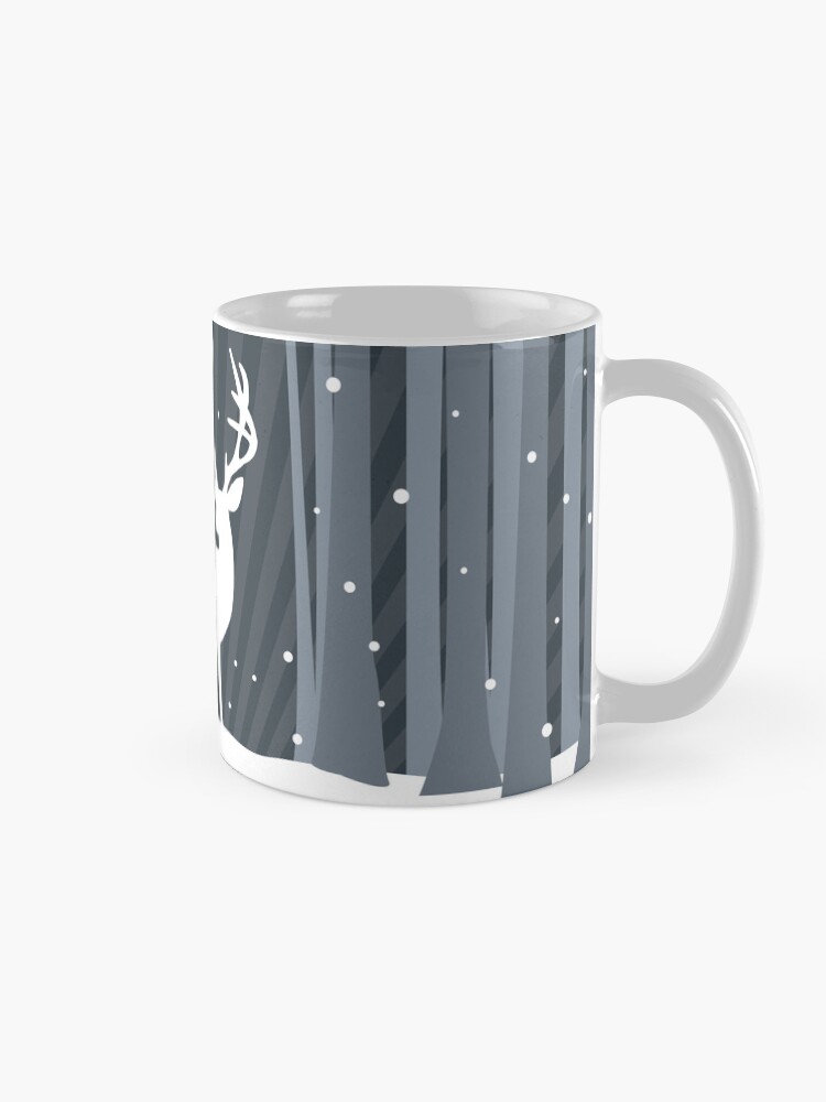Thumbnail 5 of 6, Coffee Mug, Snow Deer In the Woods designed and sold by hidden-design.