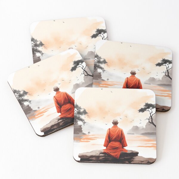 Item preview, Buddhist Monk Meditation | Watercolor Zen Art | Mindfulness  designed and sold by Bob78669.