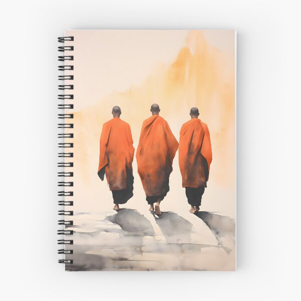 Item preview, Buddhist Monks Walking Watercolor | Zen Art | Spiritual Meditation Art designed and sold by Bob78669.