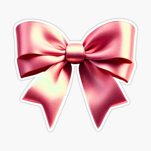 Pink Bow Ribbon Knot Coquette Watercolor Painted | Sticker