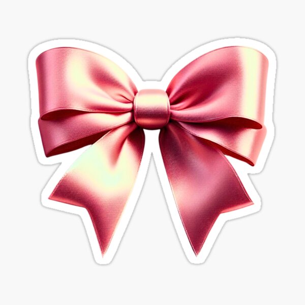 Pink Bow Ribbon Knot Coquette Watercolor Painted Sticker for Sale