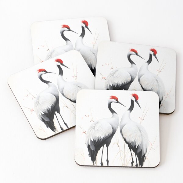 Item preview, Japanese Cranes  | Minimalist Zen Art | Feng Shui Bird Art designed and sold by Bob78669.