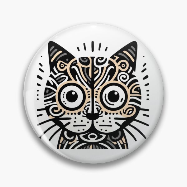 Item preview, Cat’s face in a tribal style designed and sold by sharon1210.