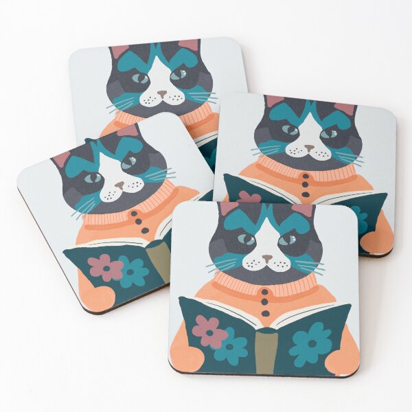 Item preview, Cat is reading the book designed and sold by Marie Smth.