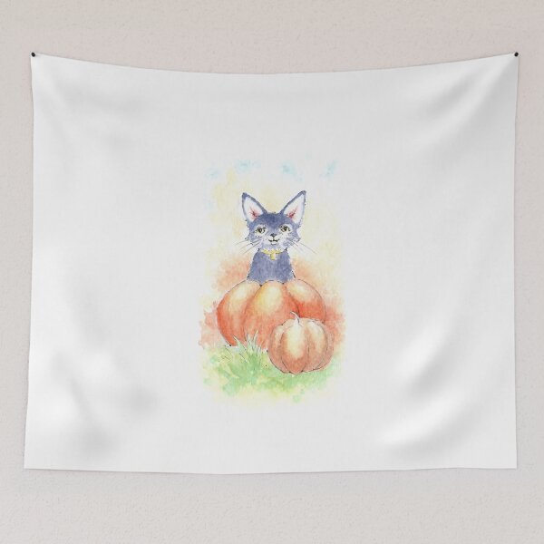 Item preview, Cat in a Pumpkin Watercolour designed and sold by Brett Miley.
