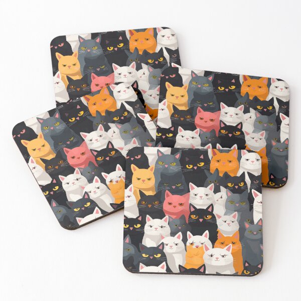Item preview, Cat family, seamless cat pattern  designed and sold by ModernElegance8.