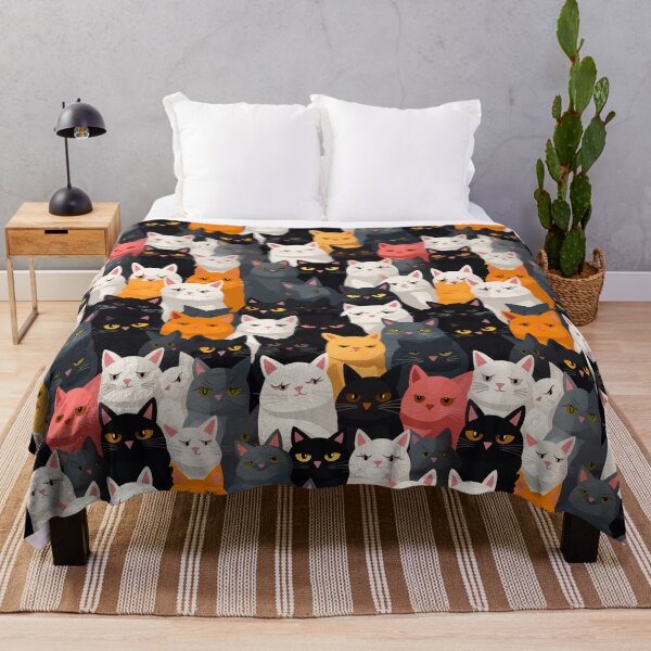 Item preview, Cat family, seamless cat pattern  designed and sold by ModernElegance8.