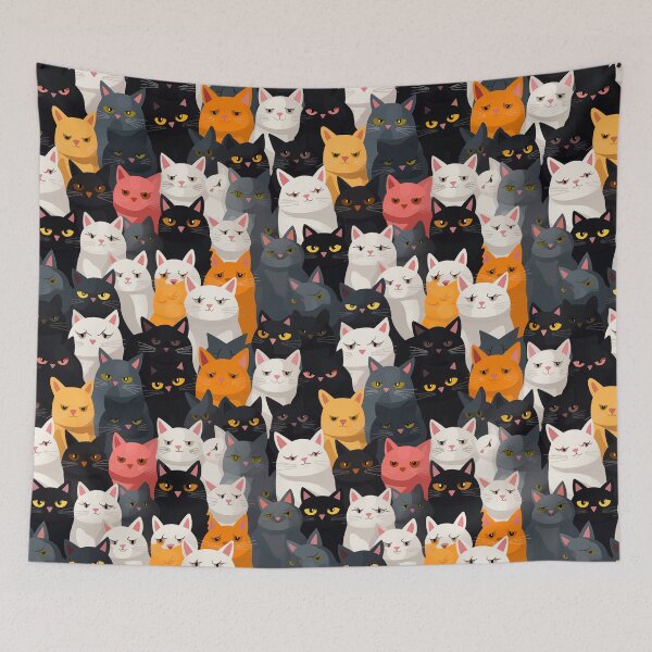Item preview, Cat family, seamless cat pattern  designed and sold by ModernElegance8.
