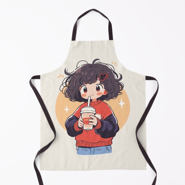 Item preview, Cosy Winter Warm Milk Tea Girl Cute Minimalist Cartoon Style Design designed and sold by JadesignFang.