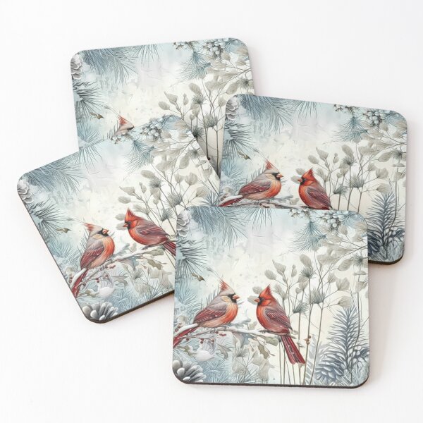 Item preview, Winter Cardinal Birds designed and sold by HappyLifeCreate.