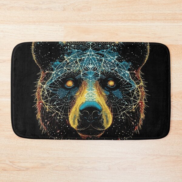 Item preview, Sacred Geometry Trippy Bear Art - Cosmic Vibes designed and sold by Mystikos Art.