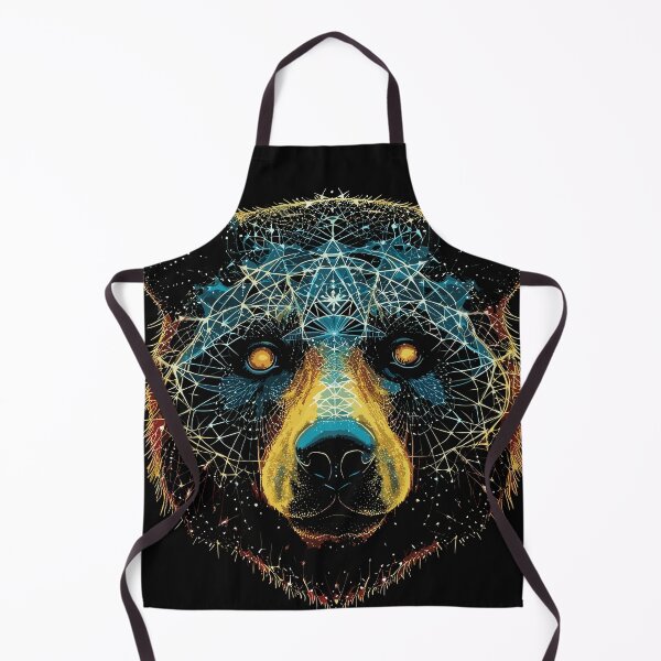 Item preview, Sacred Geometry Trippy Bear Art - Cosmic Vibes designed and sold by Mystikos Art.
