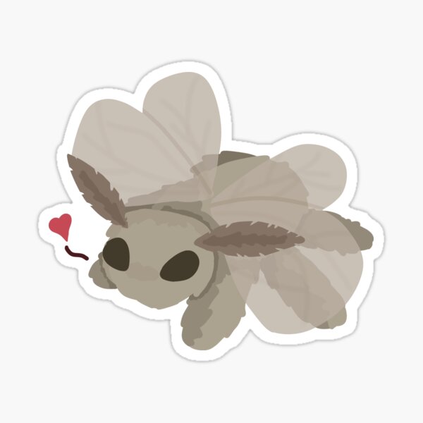 Fluffy Poodle Moth Sticker / Fluffy Moth Sticker / Cute Moth Sticker /  Vinyl Sticker / Water Bottle Sticker 