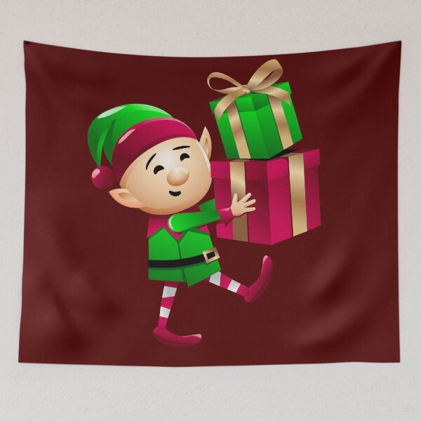 Item preview,  Vector illustration of a Christmas elf with gifts isolated on white background. designed and sold by DALIO666.