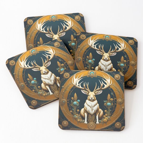Item preview, Jackalope Against Midnight Blue designed and sold by HabitableMoons.