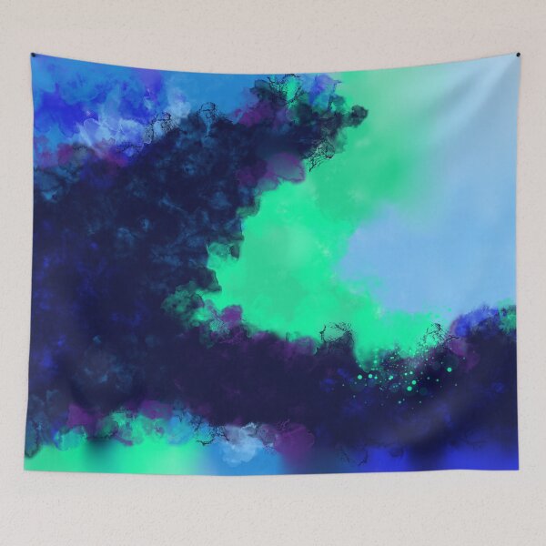 Item preview, Good Riddance - Blue Green Violet Abstract designed and sold by Joey Santiago.