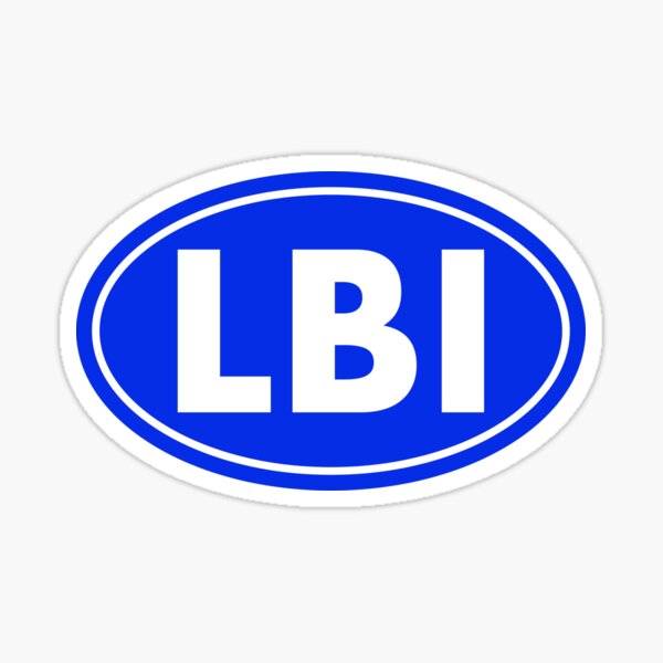 Artikel-Vorschau von Long Beach Island LBI New Jersey NJ ovaler Aufkleber blau, designt und verkauft von mstark.