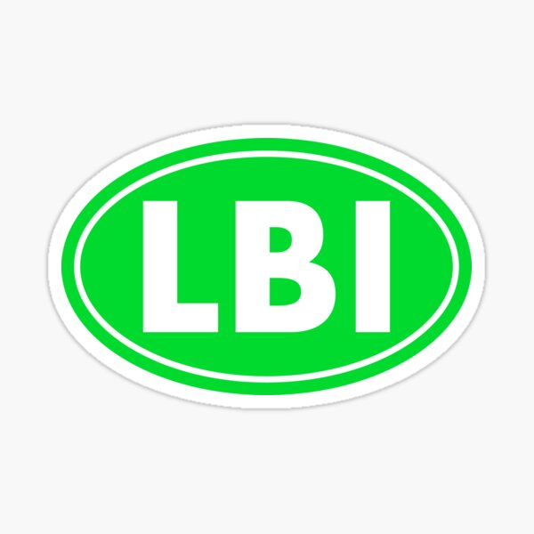 Artikel-Vorschau von Long Beach Island LBI New Jersey NJ ovaler Aufkleber grün, designt und verkauft von mstark.