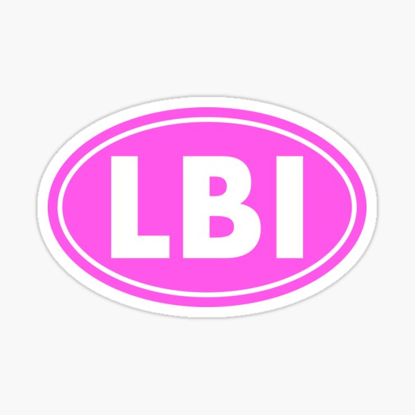 Artikel-Vorschau von Long Beach Island LBI New Jersey NJ ovaler Aufkleber rosa, designt und verkauft von mstark.