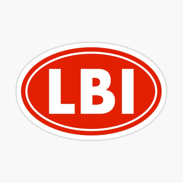 Artikel-Vorschau von Ovaler Aufkleber Long Beach Island LBI New Jersey NJ Rot, designt und verkauft von mstark.