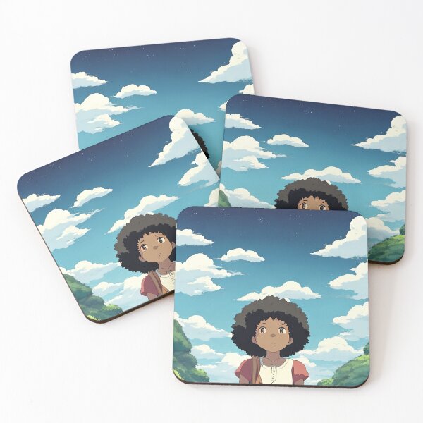 Item preview, Whispers in the Sky: Studio Ghibli Inspired Black Girl Art designed and sold by cloverstudio.