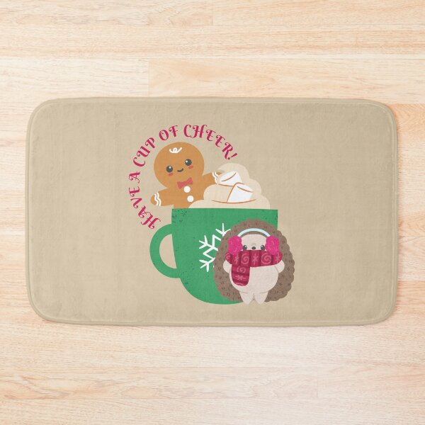 Item preview, Have a Cup of Cheer! | Cute Gingerbread Cookie, Hedgehog and Hot Chocolate designed and sold by Kimochi-Shop.
