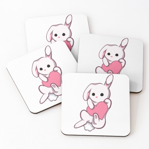 Item preview, Cute Bunny cuddling Heart Sticker designed and sold by 10six.