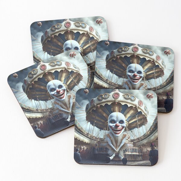 Item preview, Scary clown at a spooky carnival designed and sold by CuteCreature.