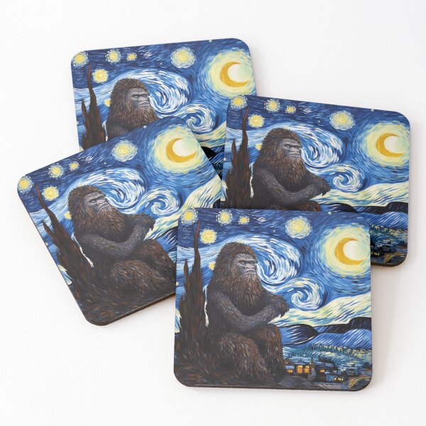 Artikelvorschau, Sasquatch Starry Night Bigfoot van Gogh Gemälde entworfen und verkauft von Vangoholic.