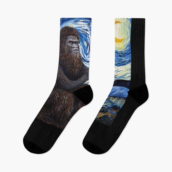 Artikelvorschau, Sasquatch Starry Night Bigfoot van Gogh Gemälde entworfen und verkauft von Vangoholic.
