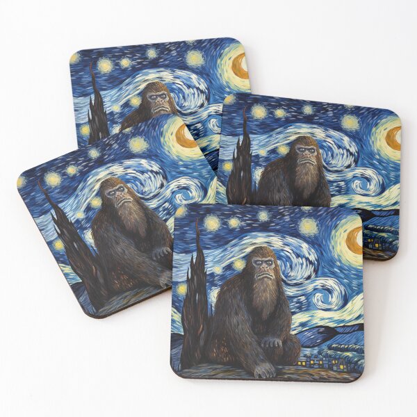 Artikelvorschau, Sasquatch Starry Night Bigfoot van Gogh Gemälde entworfen und verkauft von Vangoholic.