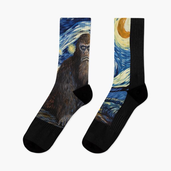 Artikelvorschau, Sasquatch Starry Night Bigfoot van Gogh Gemälde entworfen und verkauft von Vangoholic.