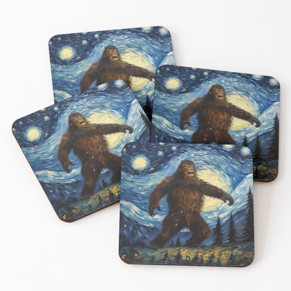 Artikelvorschau, Sasquatch Starry Night Bigfoot van Gogh Gemälde entworfen und verkauft von Vangoholic.