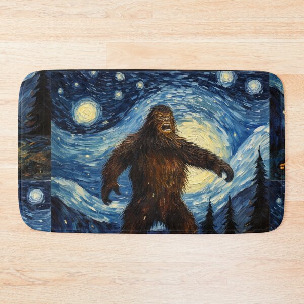 Artikelvorschau, Sasquatch Starry Night Bigfoot van Gogh Gemälde entworfen und verkauft von Vangoholic.