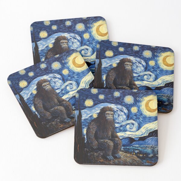 Artikelvorschau, Sasquatch Starry Night Bigfoot van Gogh Gemälde entworfen und verkauft von Vangoholic.