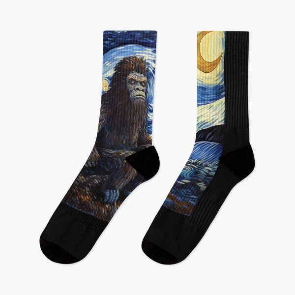 Artikelvorschau, Sasquatch Starry Night Bigfoot van Gogh Gemälde entworfen und verkauft von Vangoholic.