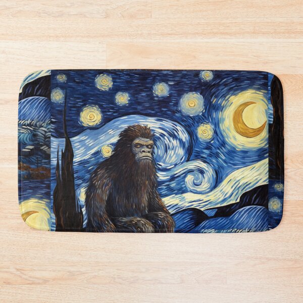 Artikelvorschau, Sasquatch Starry Night Bigfoot van Gogh Gemälde entworfen und verkauft von Vangoholic.