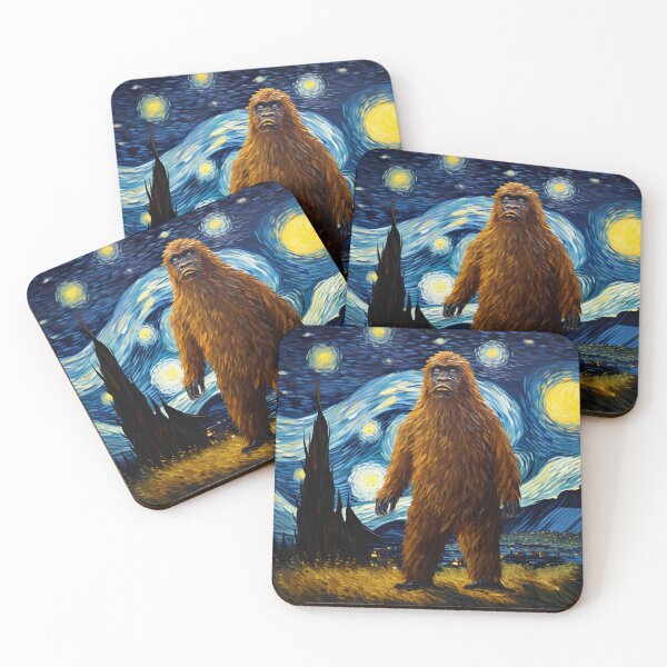 Artikelvorschau, Sasquatch Starry Night Bigfoot van Gogh Gemälde entworfen und verkauft von Vangoholic.