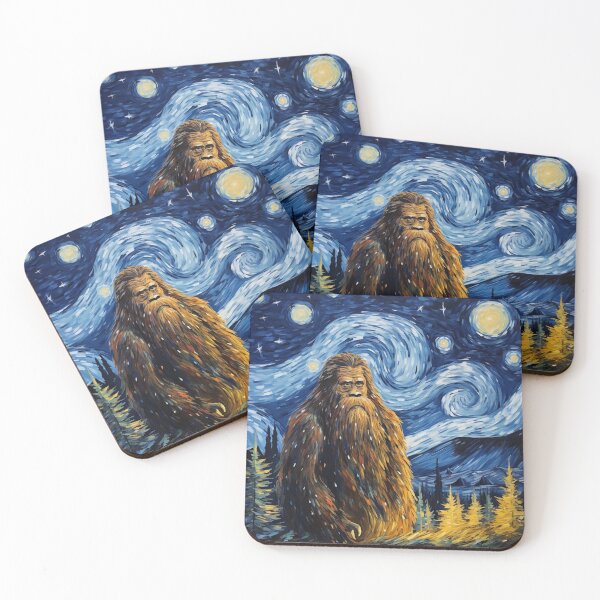 Artikelvorschau, Sasquatch Starry Night Bigfoot van Gogh Gemälde entworfen und verkauft von Vangoholic.