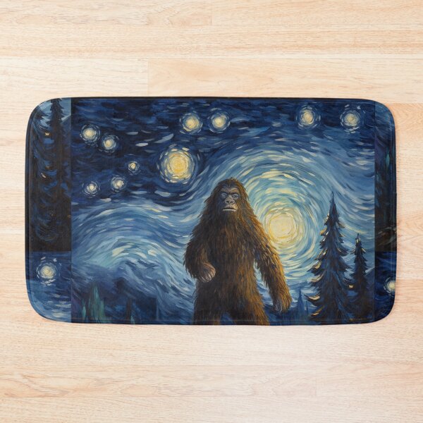 Artikelvorschau, Sasquatch Starry Night Bigfoot van Gogh Gemälde entworfen und verkauft von Vangoholic.