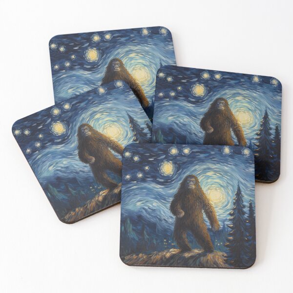 Artikelvorschau, Sasquatch Starry Night Bigfoot van Gogh Gemälde entworfen und verkauft von Vangoholic.