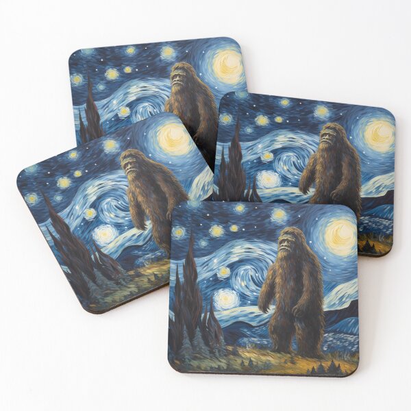 Artikelvorschau, Sasquatch Starry Night Bigfoot van Gogh Gemälde entworfen und verkauft von Vangoholic.