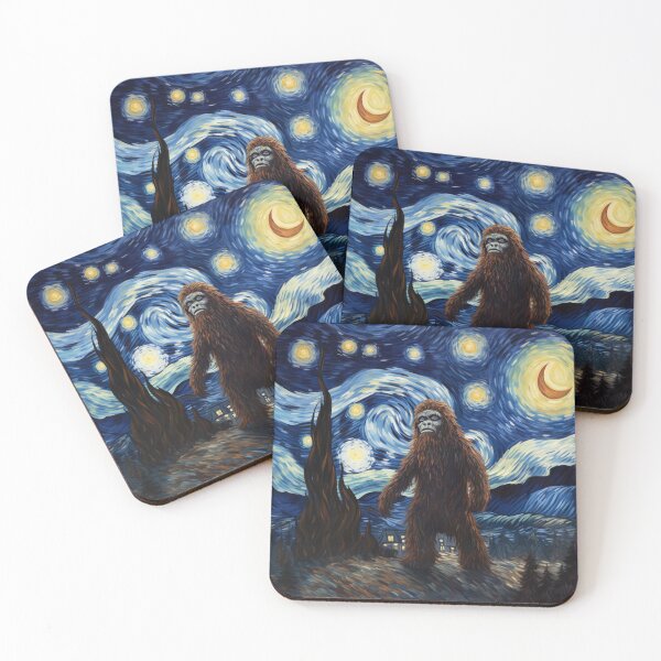 Artikelvorschau, Sasquatch Starry Night Bigfoot van Gogh Gemälde entworfen und verkauft von Vangoholic.