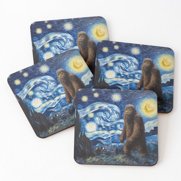 Artikelvorschau, Sasquatch Starry Night Bigfoot van Gogh Gemälde entworfen und verkauft von Vangoholic.