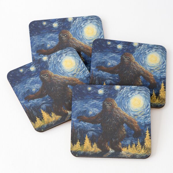 Artikelvorschau, Sasquatch Starry Night Bigfoot van Gogh Gemälde entworfen und verkauft von Vangoholic.