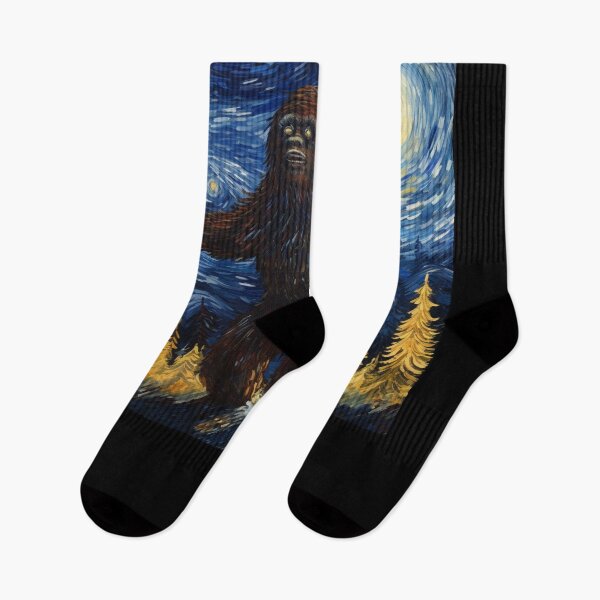 Artikelvorschau, Sasquatch Starry Night Bigfoot van Gogh Gemälde entworfen und verkauft von Vangoholic.