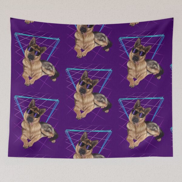 Item preview, German Shepherd rock 80's dog designed and sold by Mehu.